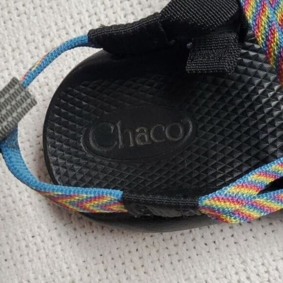 Chaco Sz. 4 Colorful Rainbow Adjustable Sandals - Picture 3 of 10